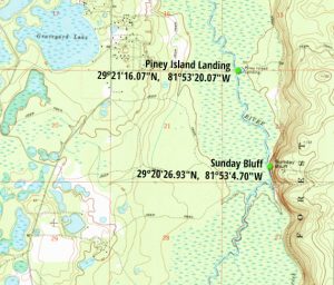 Sunday Bluff-Piney Island Map