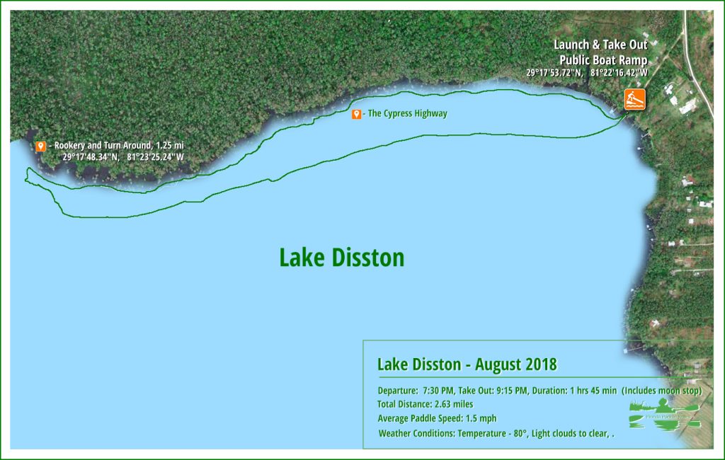 Lake Disston - Cypress Highway Paddle Map