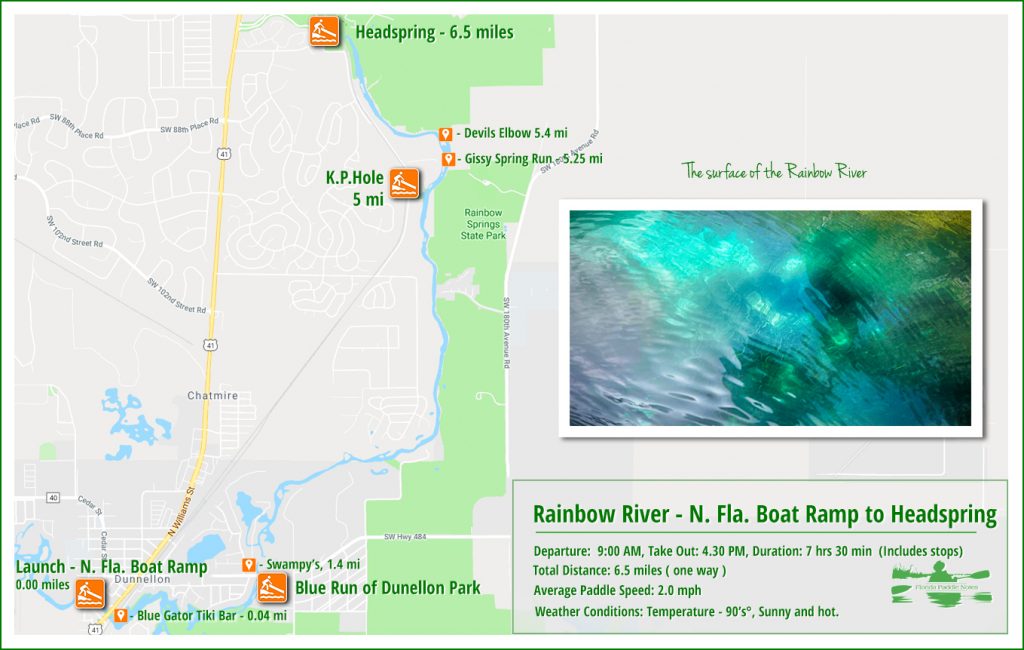 Rainbow River Paddle map