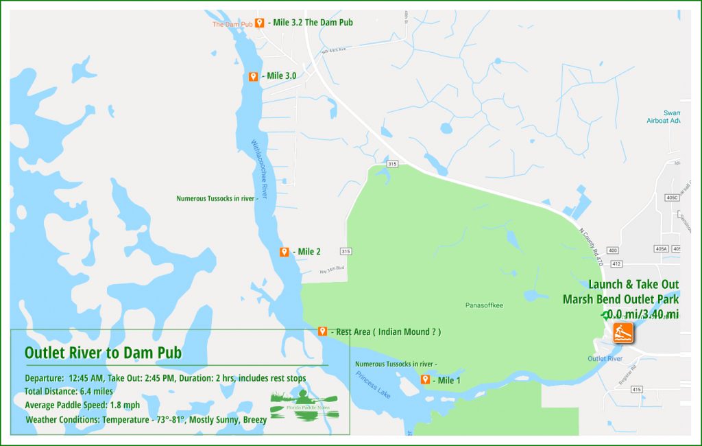 Outlet River Paddle Map