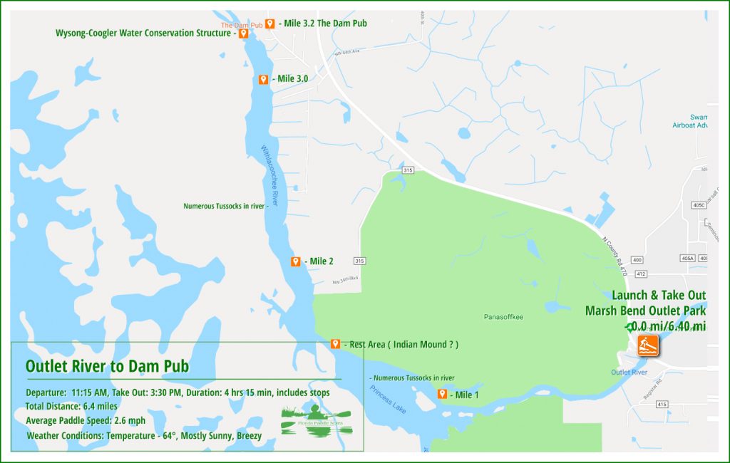 Outlet River Paddle Map