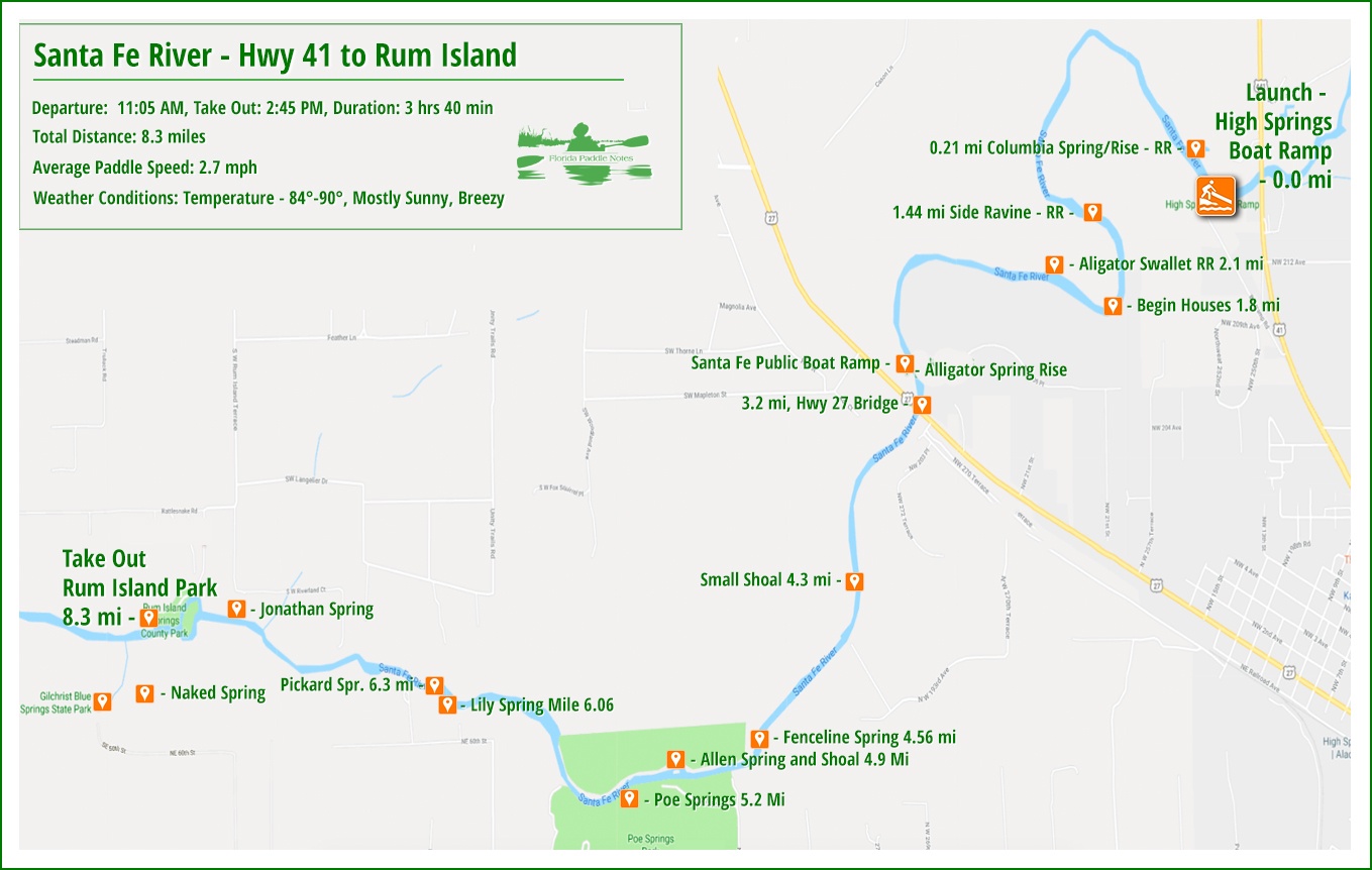 Suwannee River Mileage Chart