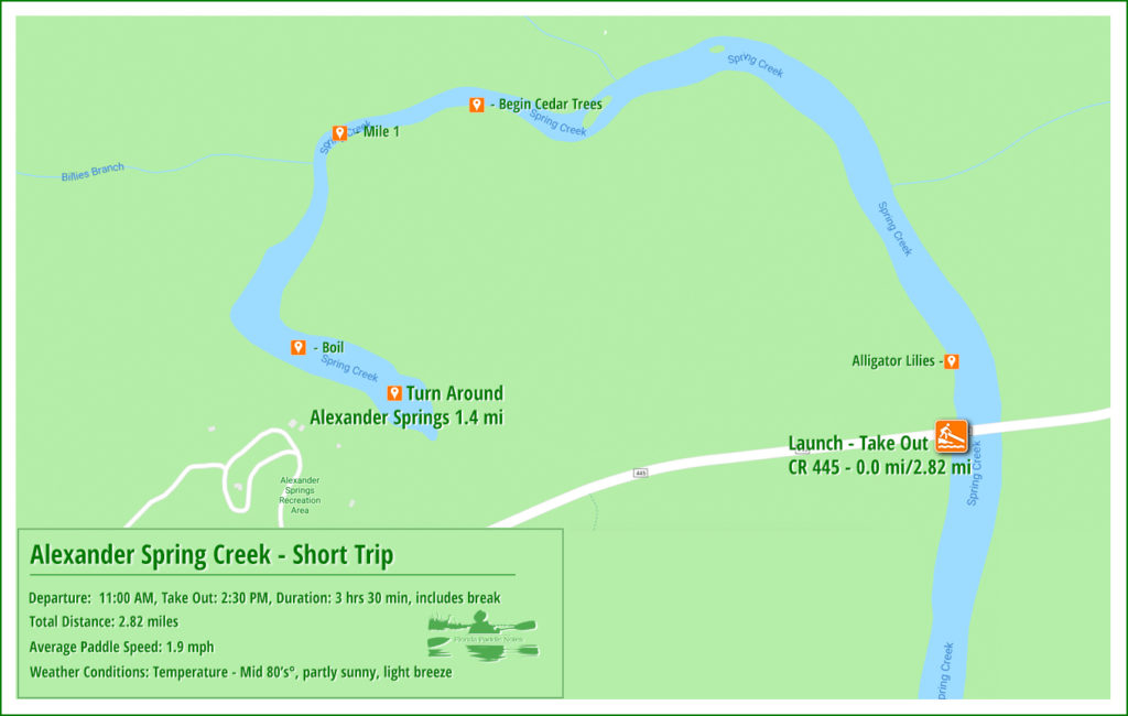 Alexander Spring Creek Paddle Map