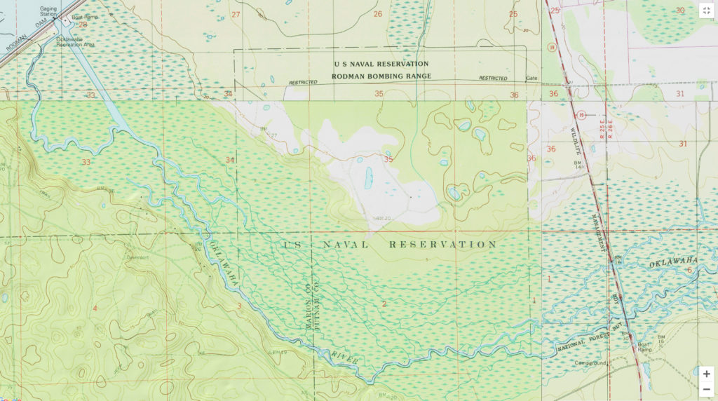 Topo Map - Ocklawaha River - Rodman to Hwy 19