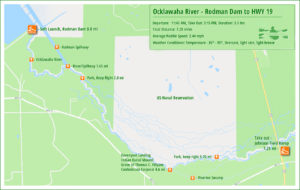 Ocklawaha River - Rodman Dam to Hwy 19 Paddle Map