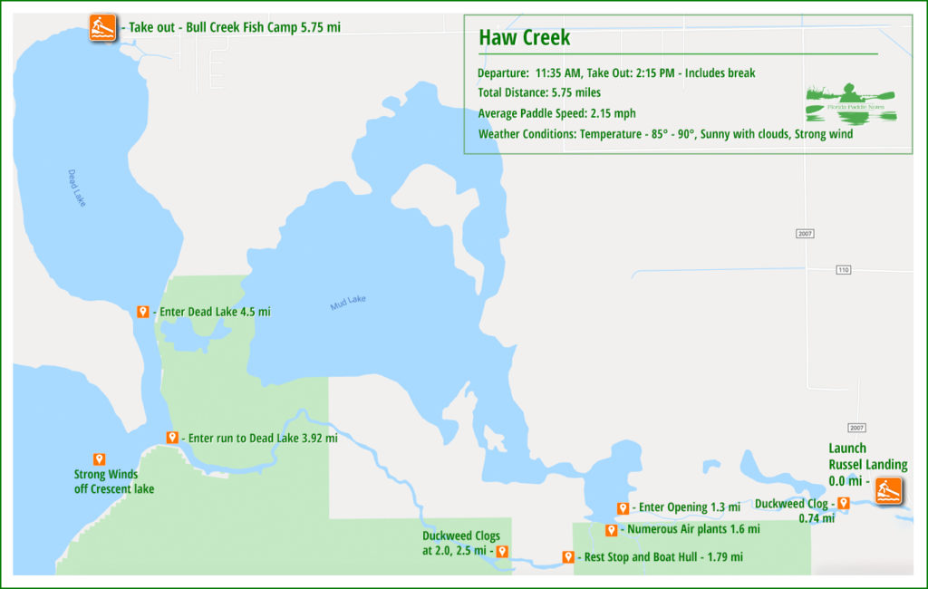 Haw Creek Paddle Map