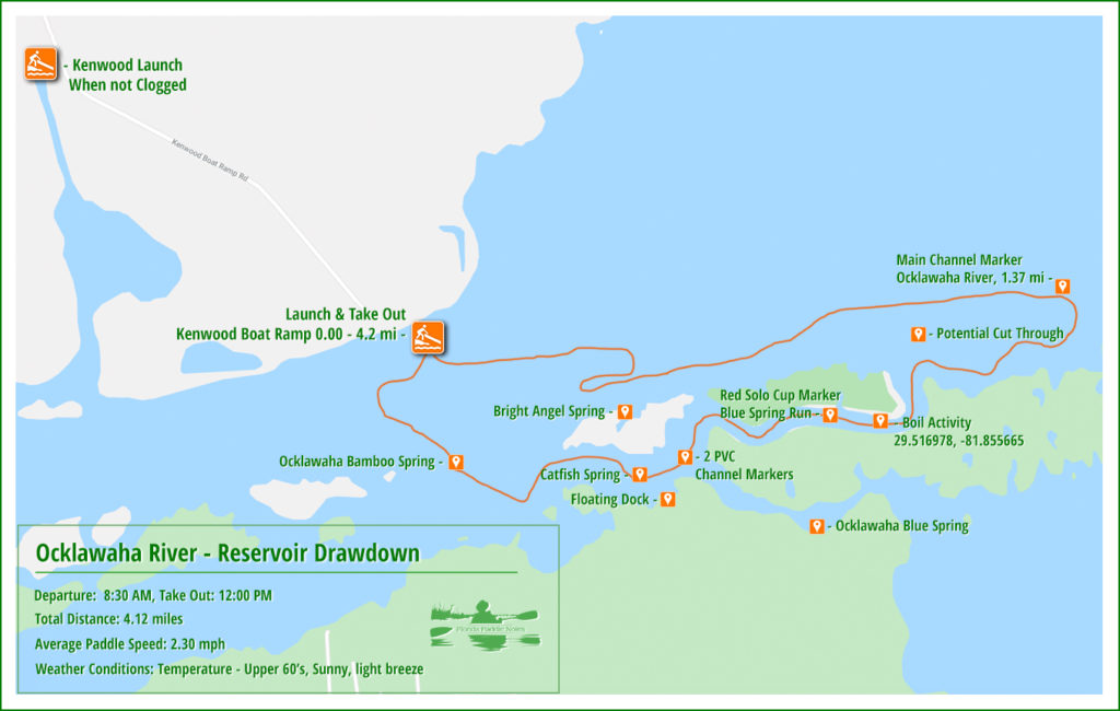 Ocklawaha River - Hidden Springs Paddle Map