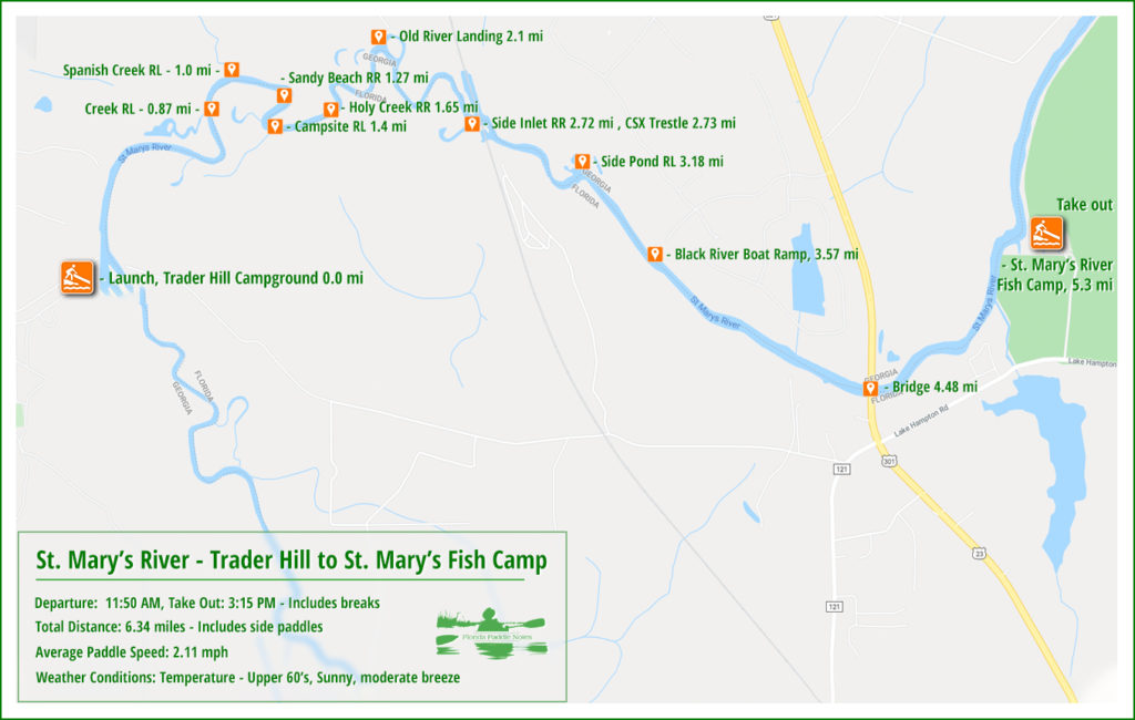 St. Mary's River Paddle Map