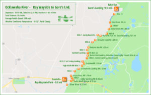 Ocklawaha Paddle Map - Ray Wayside toe Gores Landing