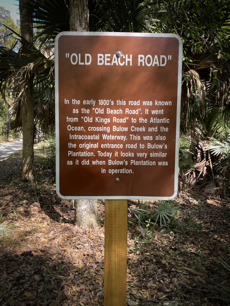 Old Beach Road - Bulow Plantation