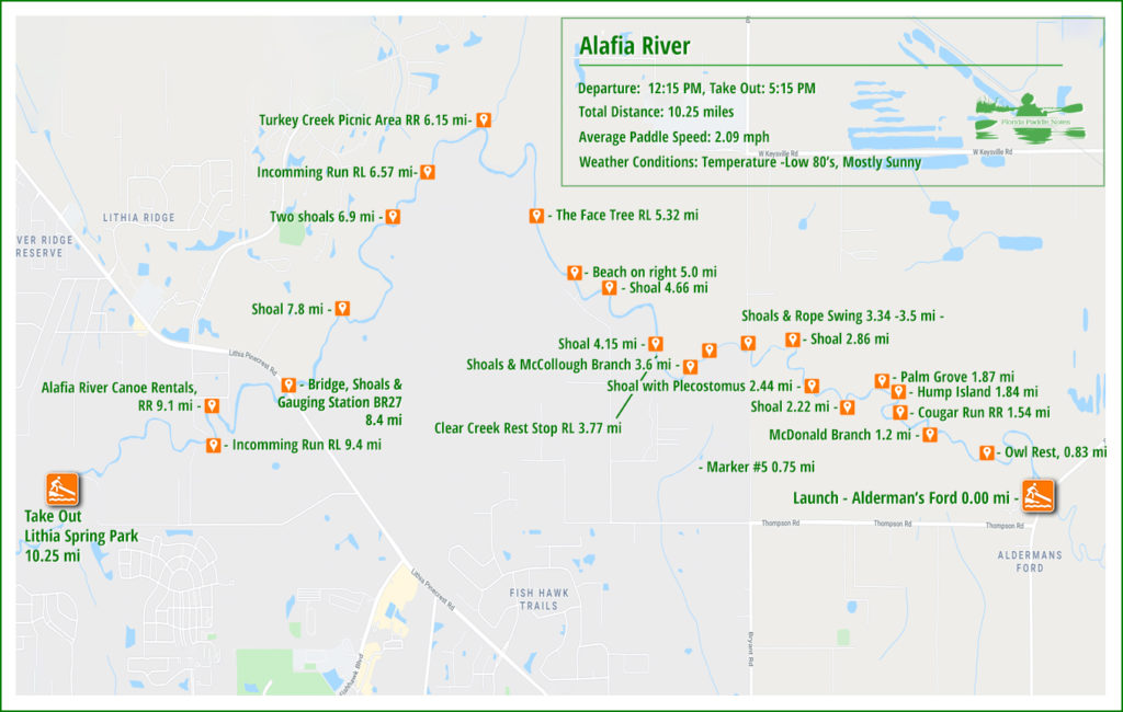 Alafia River Paddle Map