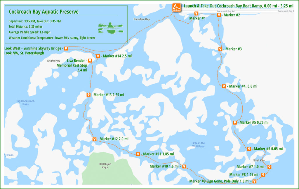 Cockroach Bay - Horseshoe Run Paddle Map