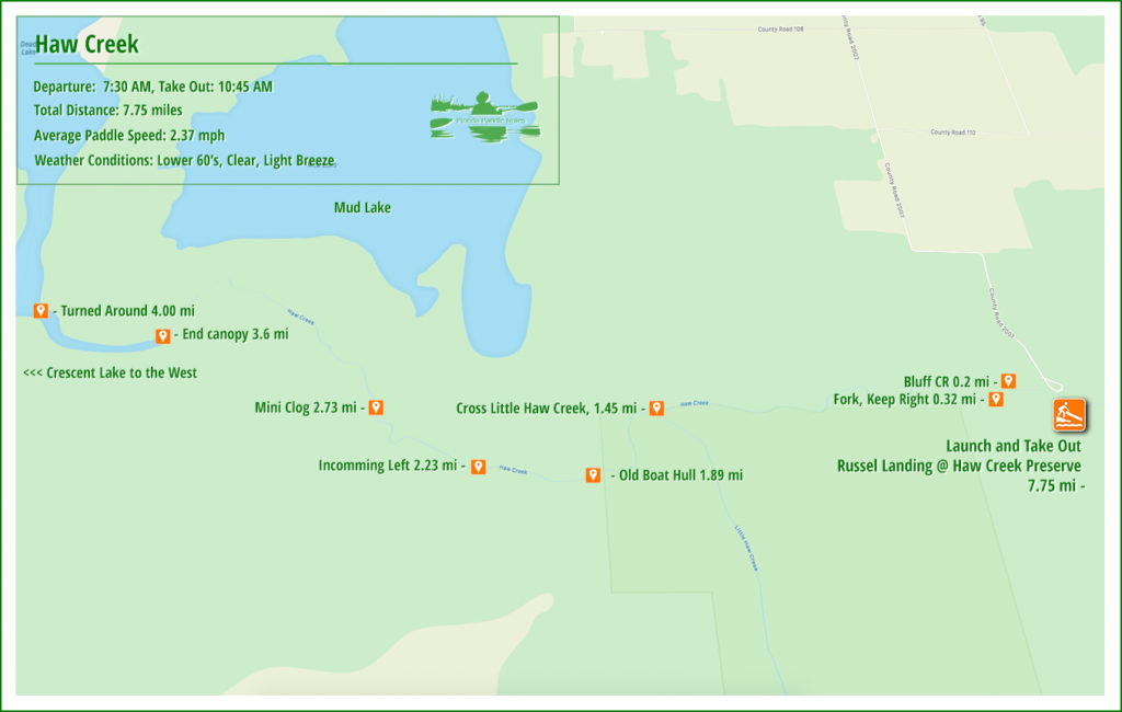 Haw Creek Paddle Map