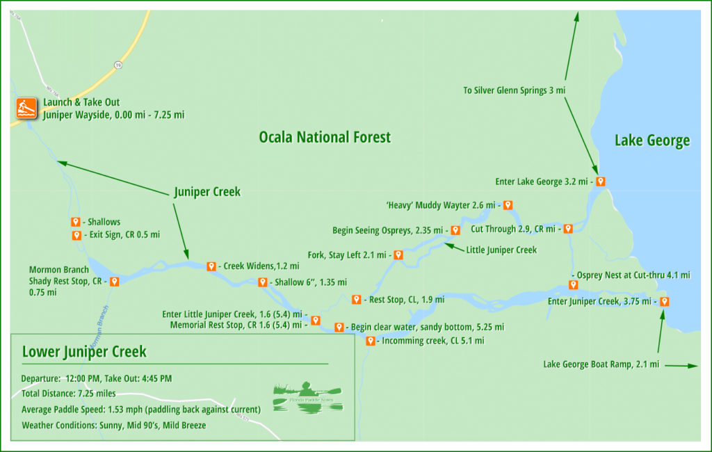 Paddle Map - Lower Juniper Creek