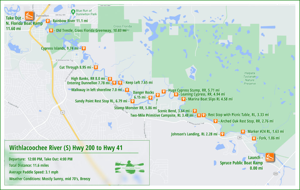 Withlacoochee River (S) Paddle Map