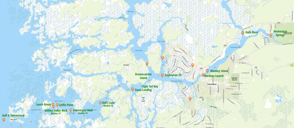 Florida Paddle Notes - Homosassa River Map