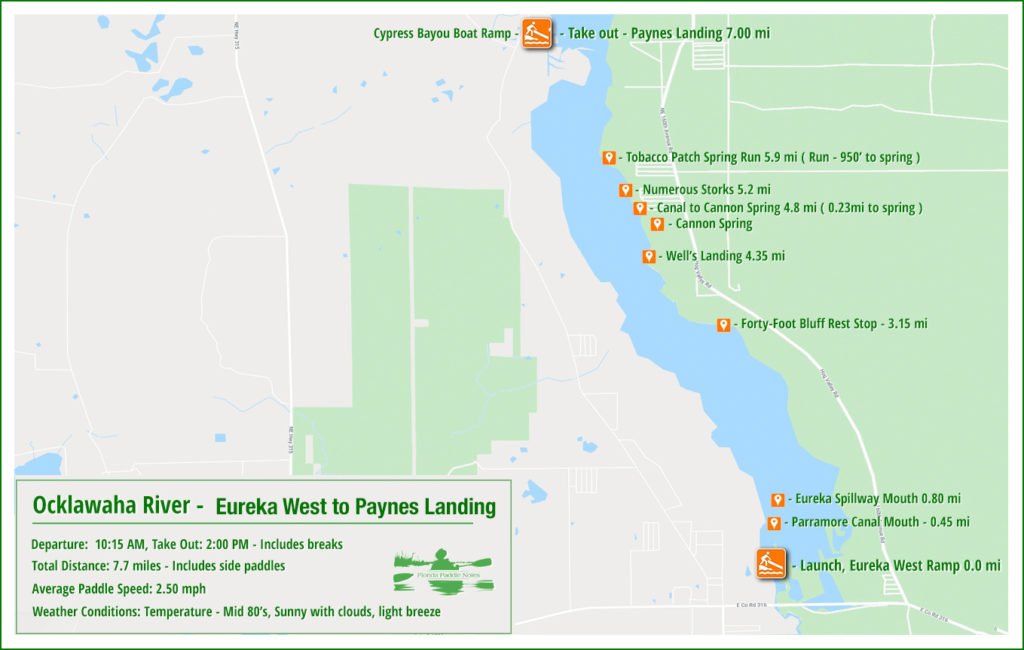 Paddle Map - Eureka to Paynes
