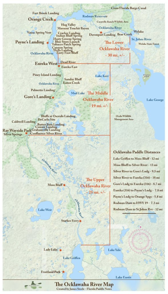 The Ocklawaha River Paddle Map