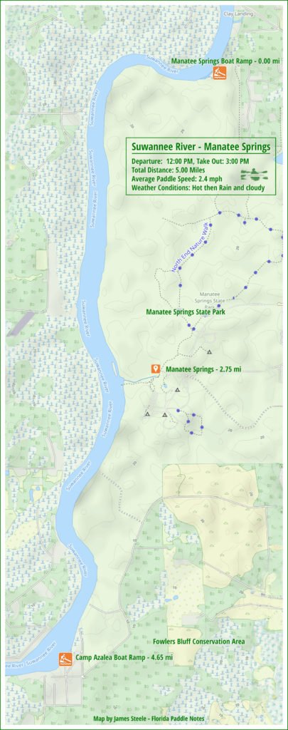 Suwannee Manatee Paddle Map